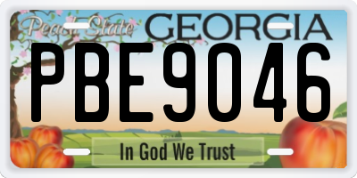 GA license plate PBE9046