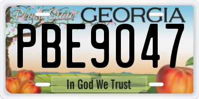 GA license plate PBE9047