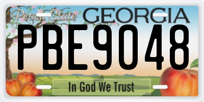 GA license plate PBE9048