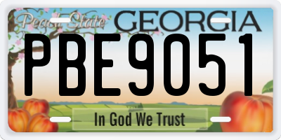 GA license plate PBE9051