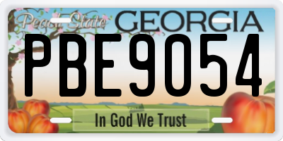 GA license plate PBE9054