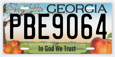 GA license plate PBE9064