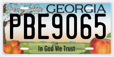 GA license plate PBE9065