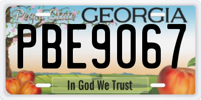 GA license plate PBE9067