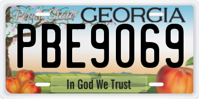 GA license plate PBE9069