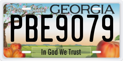GA license plate PBE9079