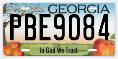 GA license plate PBE9084