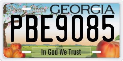 GA license plate PBE9085