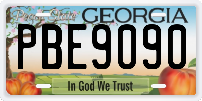 GA license plate PBE9090