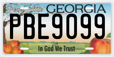 GA license plate PBE9099
