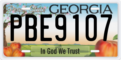 GA license plate PBE9107