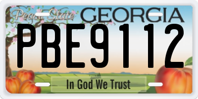 GA license plate PBE9112