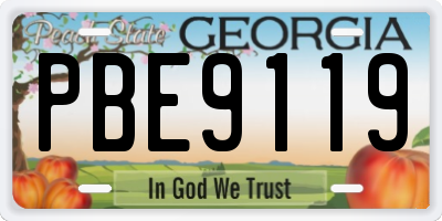 GA license plate PBE9119
