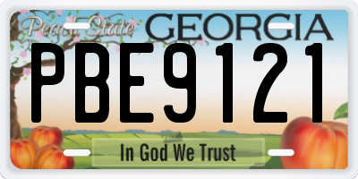 GA license plate PBE9121