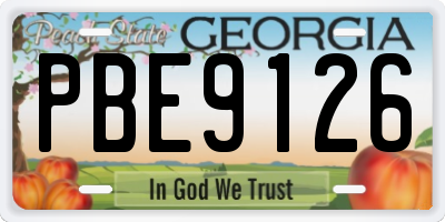 GA license plate PBE9126
