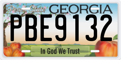 GA license plate PBE9132