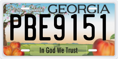 GA license plate PBE9151