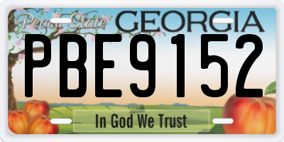 GA license plate PBE9152