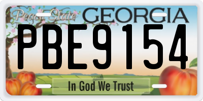 GA license plate PBE9154