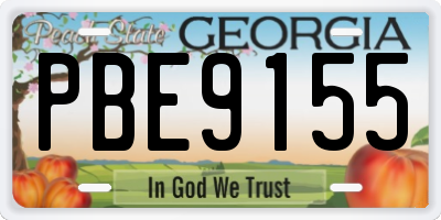 GA license plate PBE9155