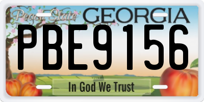 GA license plate PBE9156