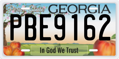 GA license plate PBE9162