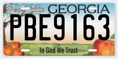 GA license plate PBE9163
