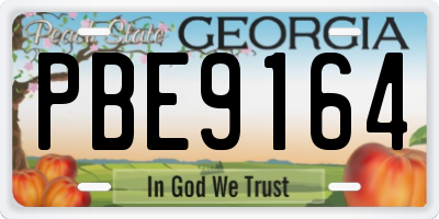 GA license plate PBE9164