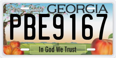 GA license plate PBE9167