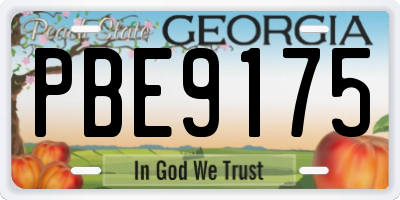 GA license plate PBE9175