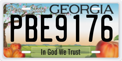 GA license plate PBE9176
