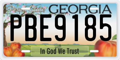 GA license plate PBE9185