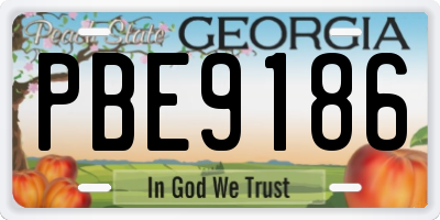GA license plate PBE9186