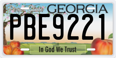 GA license plate PBE9221
