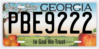 GA license plate PBE9222