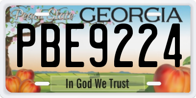 GA license plate PBE9224