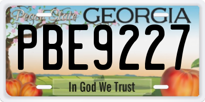 GA license plate PBE9227