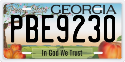 GA license plate PBE9230