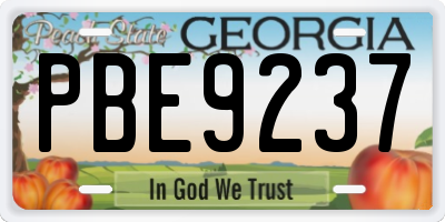 GA license plate PBE9237