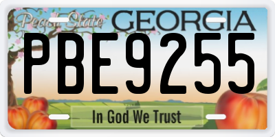 GA license plate PBE9255