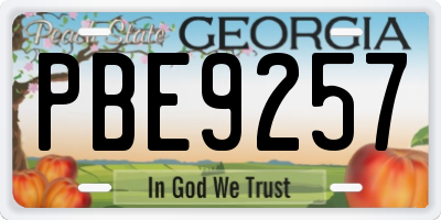 GA license plate PBE9257