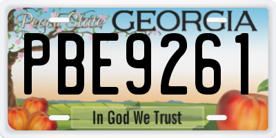 GA license plate PBE9261