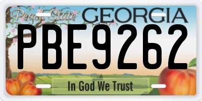 GA license plate PBE9262