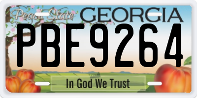 GA license plate PBE9264