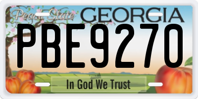 GA license plate PBE9270