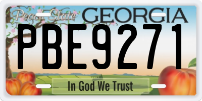 GA license plate PBE9271