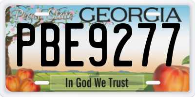 GA license plate PBE9277