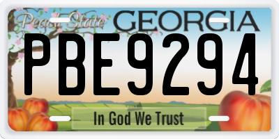 GA license plate PBE9294