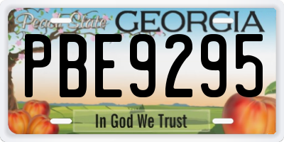 GA license plate PBE9295