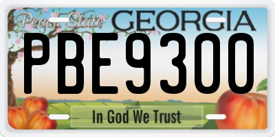 GA license plate PBE9300